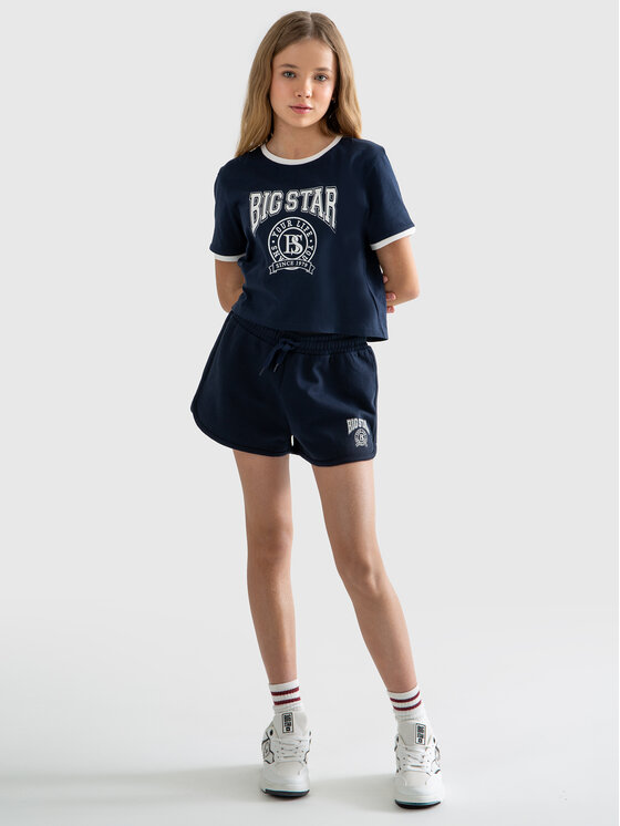 BIG STAR BIG STAR Szorty materiałowe SZORTENCJA Granatowy Basic Fit
