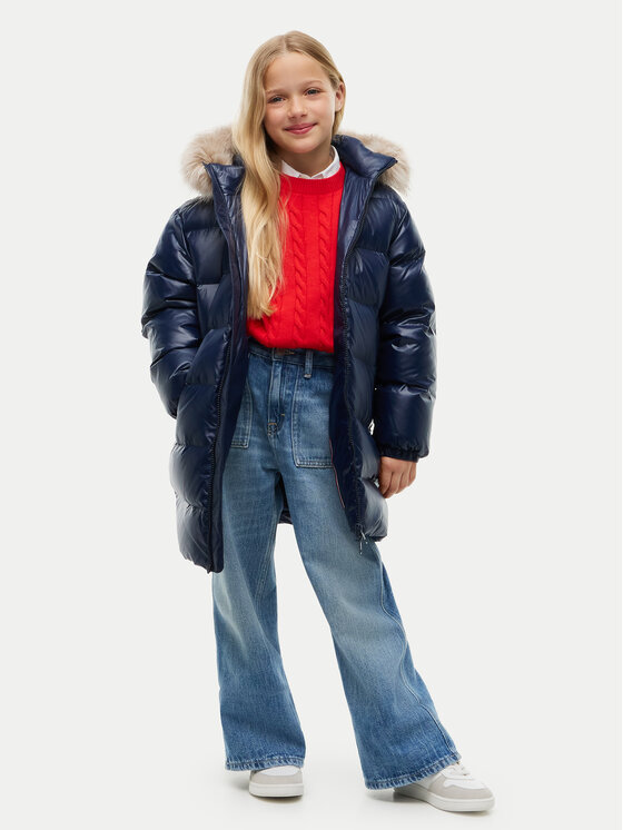Tommy Hilfiger Tommy Hilfiger Kurtka puchowa KG0KG09674 Granatowy Regular Fit