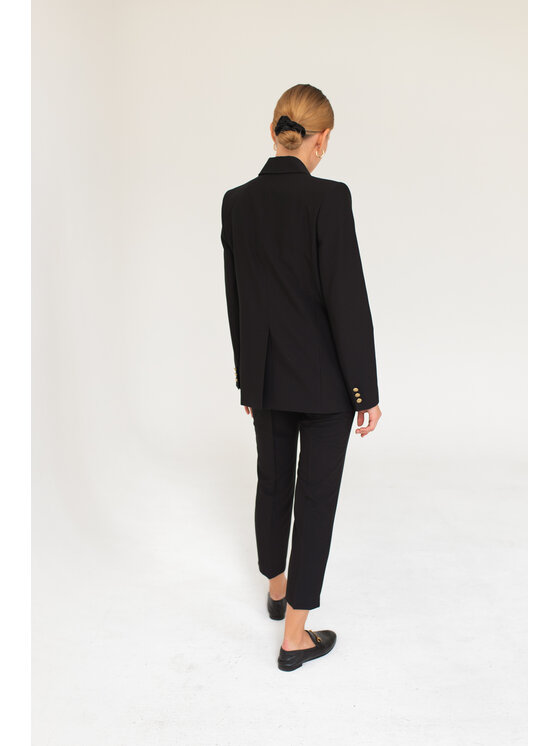 Entelier Entelier Marynarka luźna Czarny Comfortable Fit