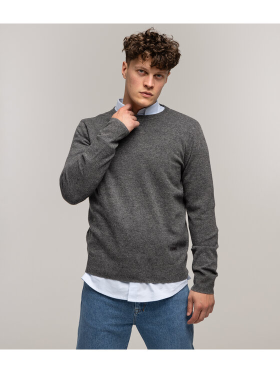 Lee Cooper Lee Cooper Sweter LONI MERA Szary Regular Fit