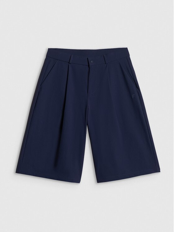 4F 4F Šortky z materiálu 4FRSS26TSHOF0935-31S Tmavomodrá Loose Fit