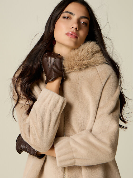 Oltre Oltre Cappotto invernale 0079J100166N002 Crema Over Fit