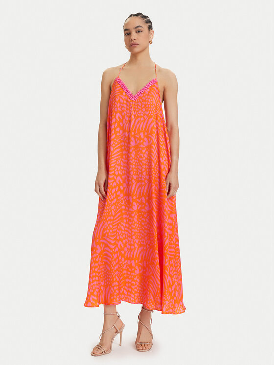 LOLA CASADEMUNT LOLA CASADEMUNT Letné šaty LS2616030 Oranžová Regular Fit