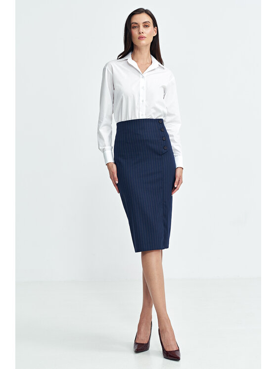 NIFE NIFE Spódnica ołówkowa SP77 Granatowy Regular Fit