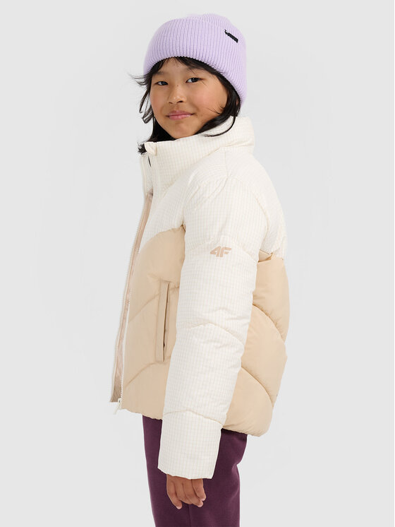 4F 4F Vatovaná bunda OUTERWEAR Krémová Regular Fit