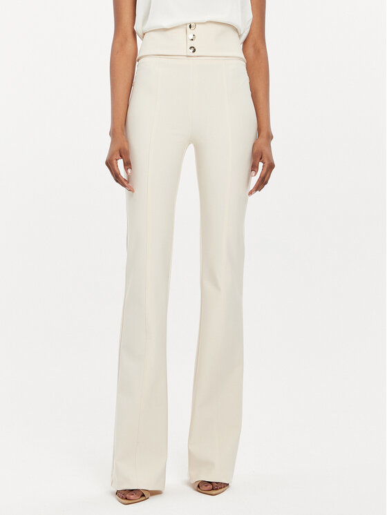 Babylon Babylon Medžiaginės kelnės E00065 Écru Bootcut Fit