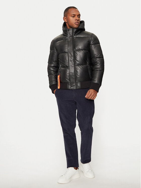 Milestone Milestone Μπουφάν δερμάτινο Wesley 431040 21085 Μαύρο Regular Fit