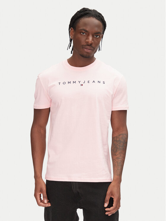 Tommy Jeans Tommy Jeans Tricou Linear Logo DM0DM20744 Roz Regular Fit