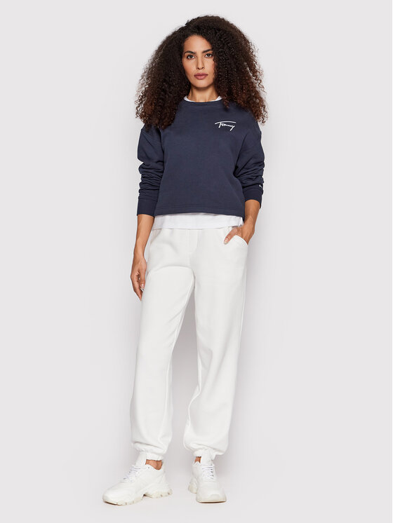 Tommy Jeans Tommy Jeans Bluza Signature DW0DW12041 Granatowy Regular Fit