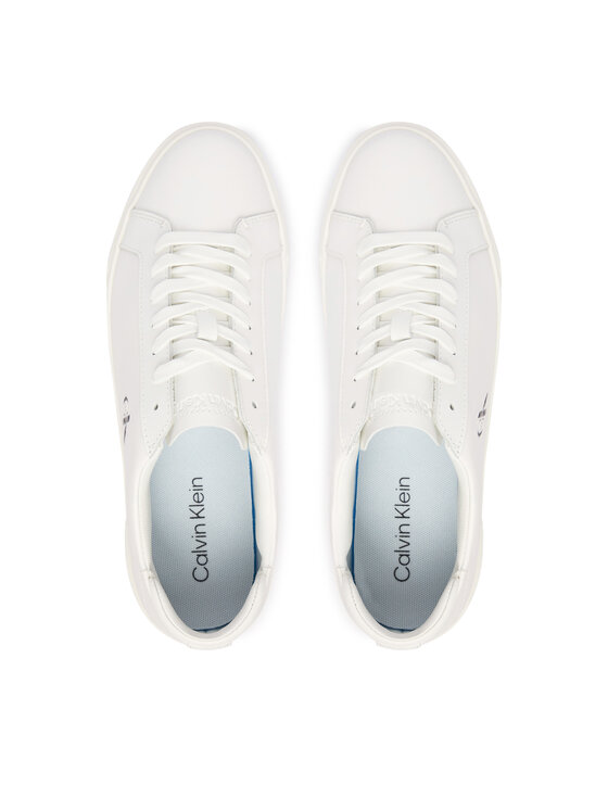 Calvin Klein Calvin Klein Sneakersy Basket Cupsole Laceup Lth Ml YM0YM01460 Biela