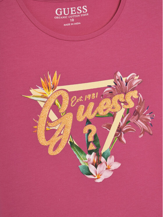Guess Guess Тишърт J5GI16 K6YW4 Розов Regular Fit
