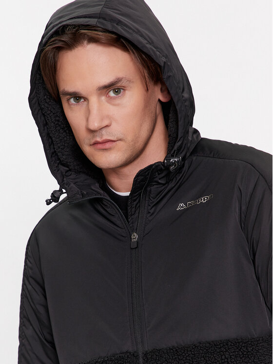Kappa Kappa Преходно яке Logo 331E2RW Черен Regular Fit