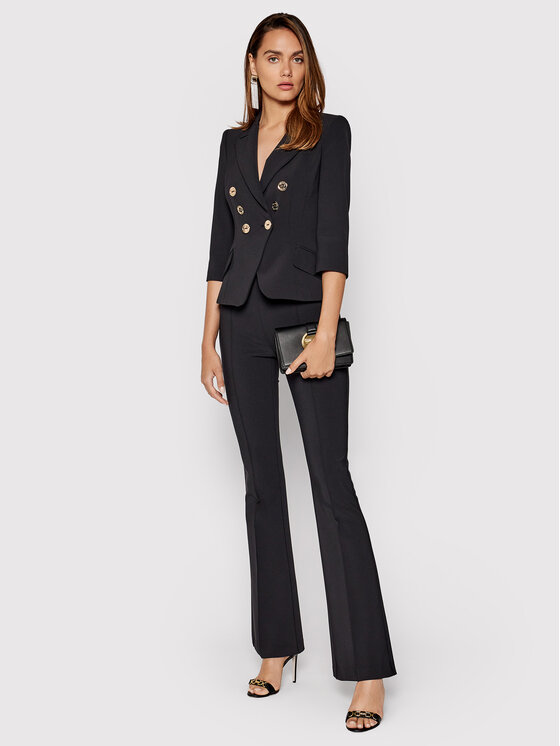 Pantaloni di tessuto PA-381-16E2-V240 Nero Skinny