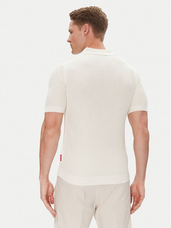 JOOP! Jeans JOOP! Jeans Тениска с яка и копчета 15 JJK-08Vicono 30045448 Бежов Modern Fit