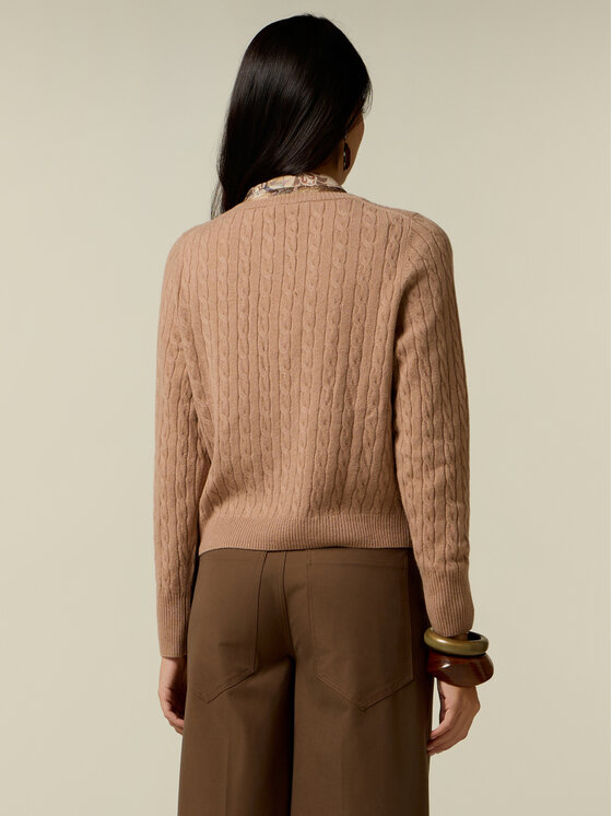Oltre Oltre Sweter M334J005588N012 Kremowy Regular Fit