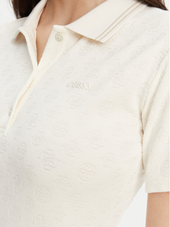 Guess Guess Pulover V5YP01 KCX12 Écru Regular Fit