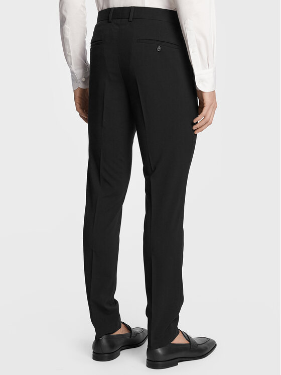 Lindbergh Lindbergh Öltöny 30-61040 Fekete Slim Fit