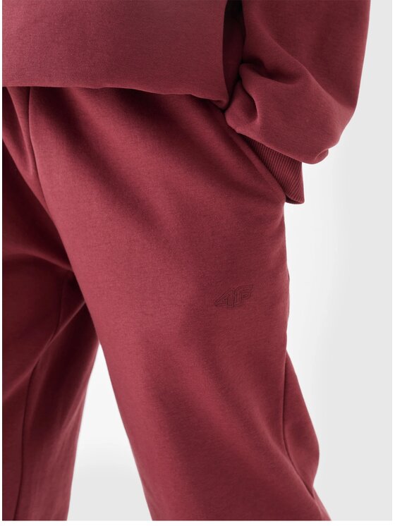 4F 4F Spodnie dresowe 4FJWAW24TTROU0920 Czerwony Oversize