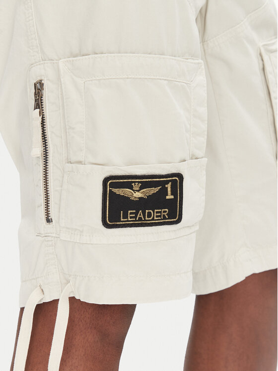 Aeronautica Militare Aeronautica Militare Pantaloncini di tessuto 251BE041CT1122 Écru Regular Fit
