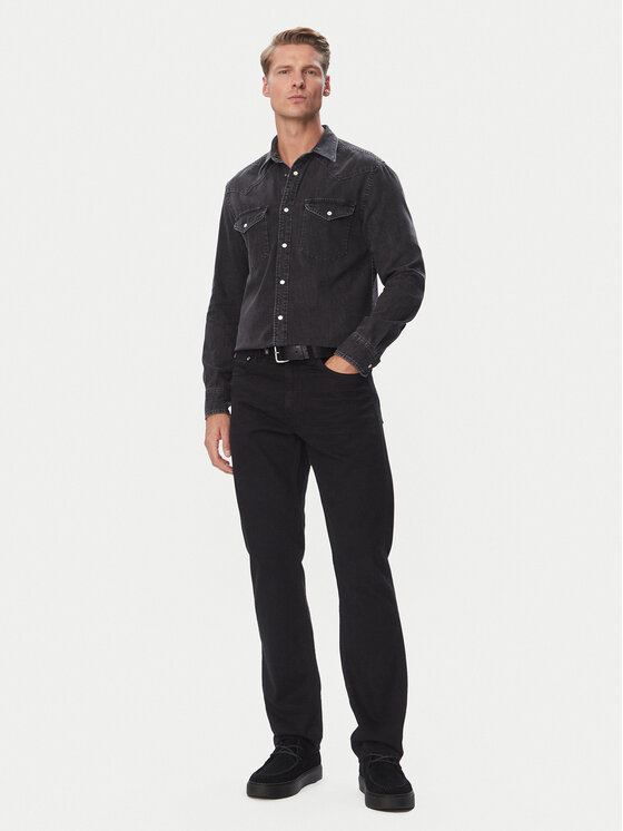 Tommy Hilfiger Tommy Hilfiger Džinsa krekls Western MW0MW44982 Tumši pelēka Regular Fit