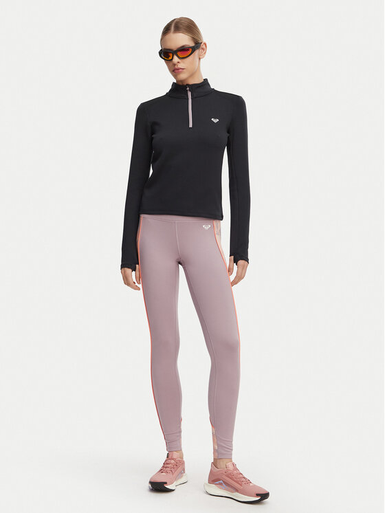 Roxy Roxy Koszulka techniczna Waves Of Warmth Tech Top ERJFT05033 Czarny Regular Fit
