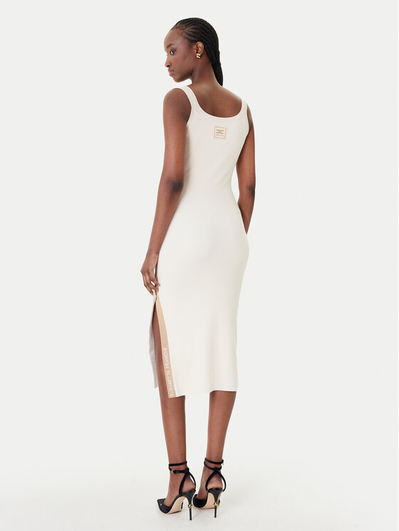 Elisabetta Franchi Elisabetta Franchi Плетена рокля AM-03S-61E2 Бежов Regular Fit