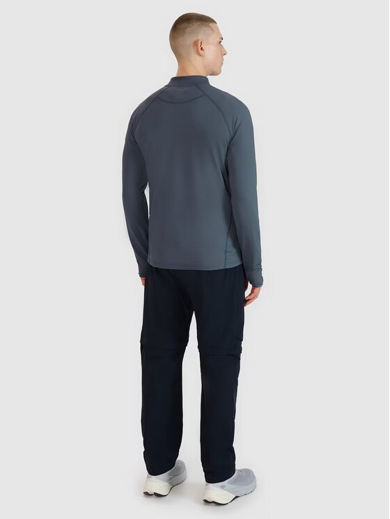 4F 4F Μπλούζα τεχνική 4FWSS25TFSWM493-22S Σκούρο γκρι Regular Fit