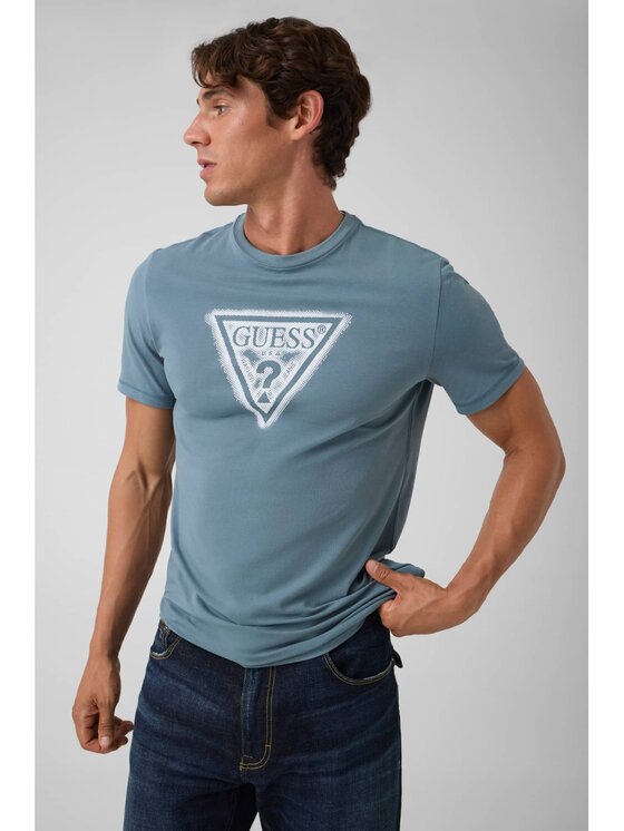 Guess Guess T-Shirt 183983 Modrá Classic Fit