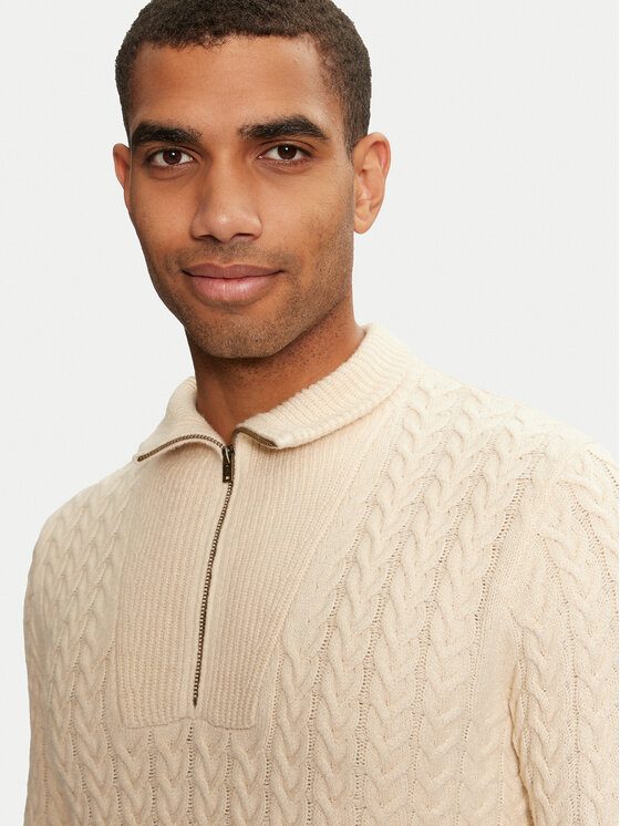 Wrangler Wrangler Sweter 112357290 Écru Regular Fit