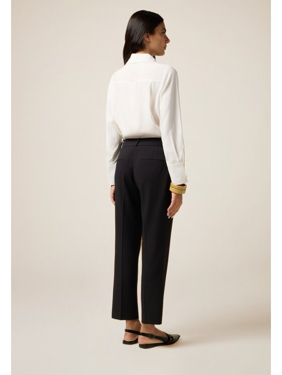 Oltre Oltre Pantaloni di tessuto P089R008735N0Z3 Nero Regular Fit