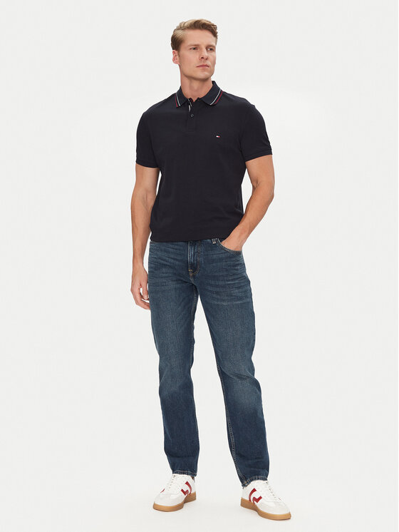 Tommy Hilfiger Tommy Hilfiger Polo Placket Interest MW0MW38459 Granatowy Regular Fit