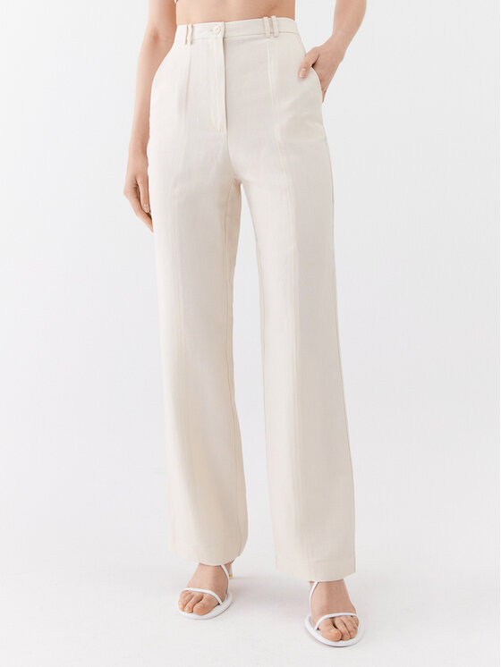 Patrizia Pepe Patrizia Pepe Szövet nadrág 2P1491/A052-W347 Ekru Straight Fit