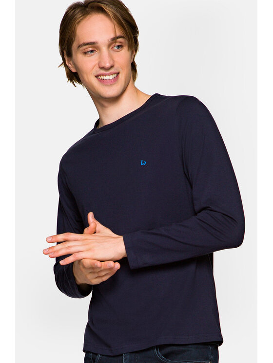 Lancerto Lancerto Longsleeve Runcorn Granatowy Regular Fit