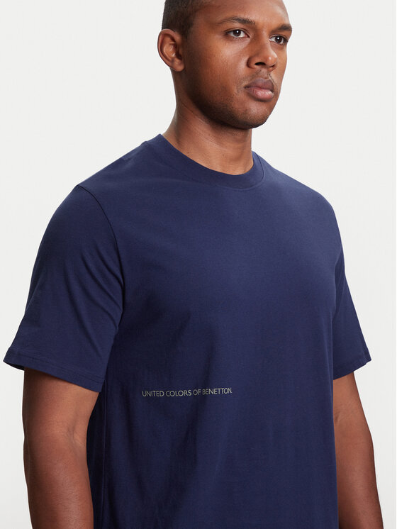 United Colors Of Benetton United Colors Of Benetton T-Shirt 30964M01W Granatowy Regular Fit