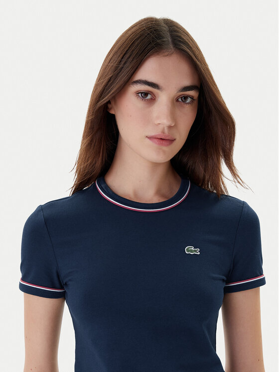 Lacoste Lacoste Majica TF5289 Mornarsko modra Slim Fit
