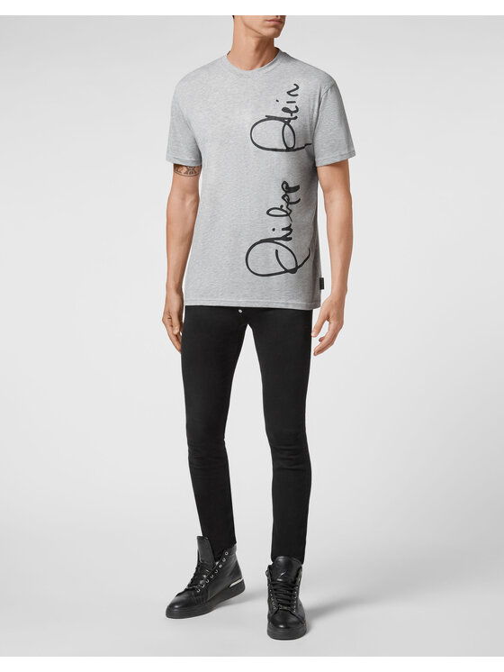 PHILIPP PLEIN PHILIPP PLEIN T-Shirt 10411 Beżowy Regular Fit
