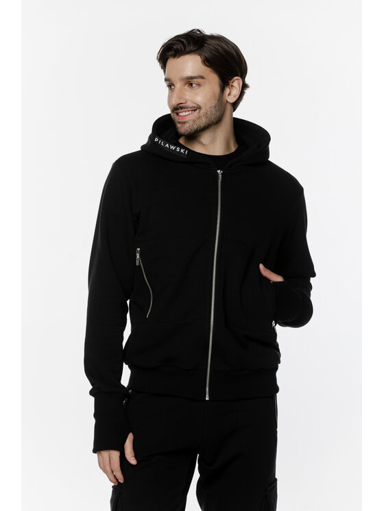 Bluza Pilawski, Rozmiar L/XL, Czarny, BLUZA CZARNA ROZPINANA MĘSKA