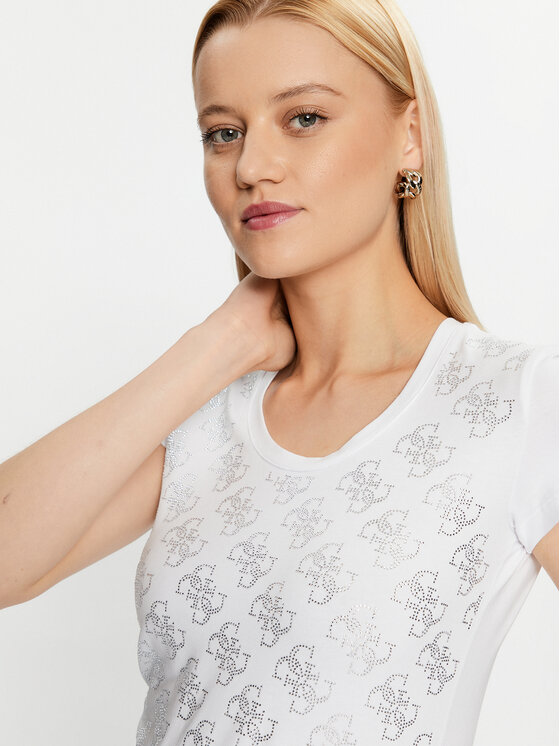 Guess Guess T-shirt W3BI53 J1314 Bijela Slim Fit