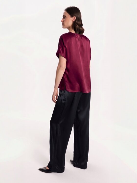 Cat&Cat Cat&Cat T-Shirt silk satin Bordó Regular Fit