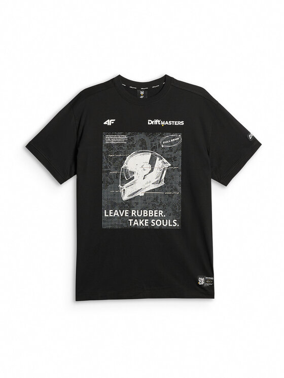 4F 4F T-Shirt MOTOSPORTS 2026 Czarny Loose Fit
