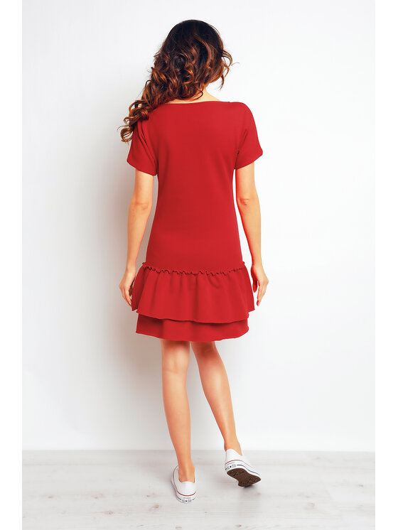 Infinite You Infinite You Sukienka letnia M094 Czerwony Basic Fit
