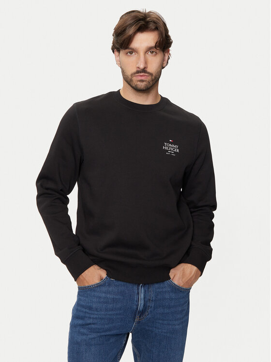 Tommy Hilfiger Tommy Hilfiger Μπλούζα MW0MW35524 Μαύρο Regular Fit