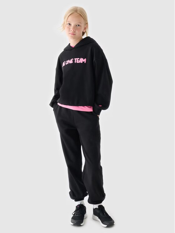 4F 4F Mikina 4FJRAW24TSWSF1790-20S Čierna Regular Fit