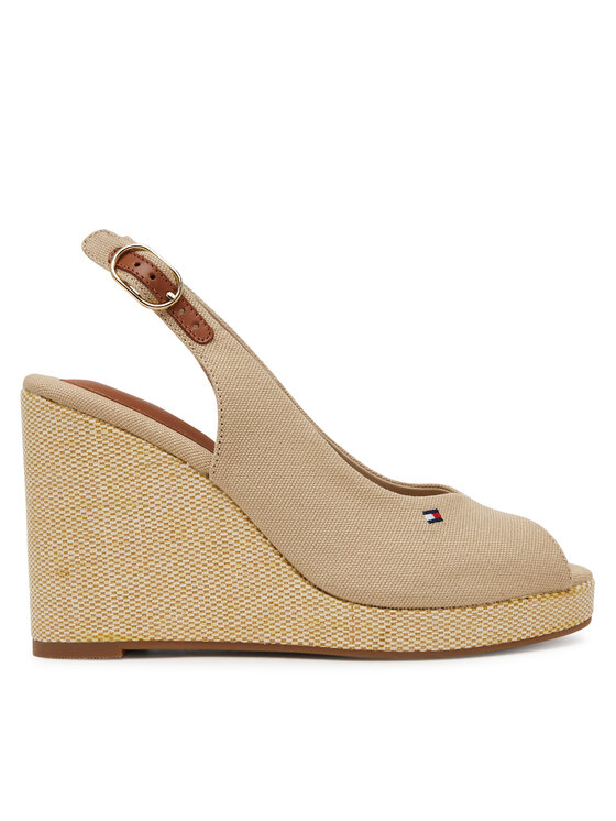 Tommy Hilfiger Tommy Hilfiger Espadrilles Flag High Wedge Espad Slingback FW0FW08597 Bézs