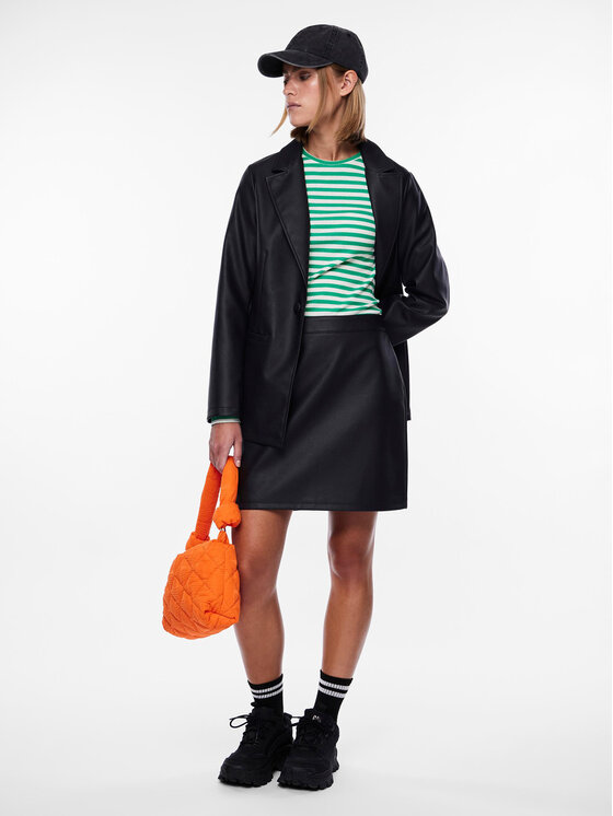 Pieces Pieces Gonna in similpelle 17140265 Nero Regular Fit