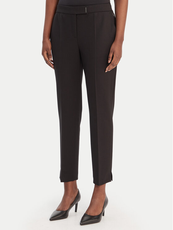 BOSS BOSS Szövet nadrág Tapria-Crop 50556341 Fekete Slim Fit