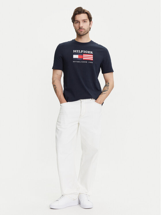Tommy Hilfiger Tommy Hilfiger Tricou American Monotype MW0MW39843 Bleumarin Regular Fit