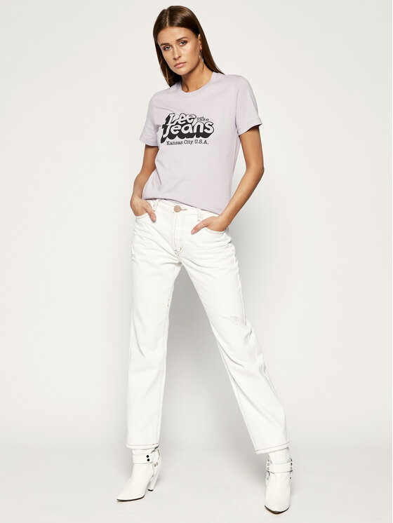 Lee Lee T-shirt Logo Tee L44CEPOA 112109806 Viola Slim Fit