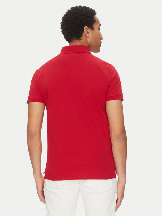 Tommy Hilfiger Tommy Hilfiger Тениска с яка и копчета Chest Insert MW0MW38130 Червен Regular Fit