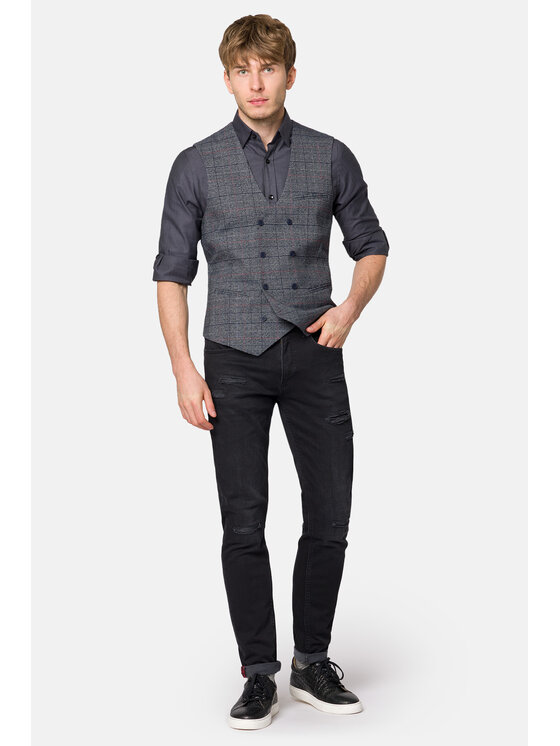 Lancerto Lancerto Kamizelka Burnley KA131223000008 Szary Slim Fit